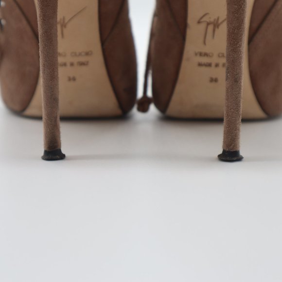 Giuseppe Zanotti Lazer Cut Coline 110 Lace Up Suede Sandals 36 - Picture 10 of 10